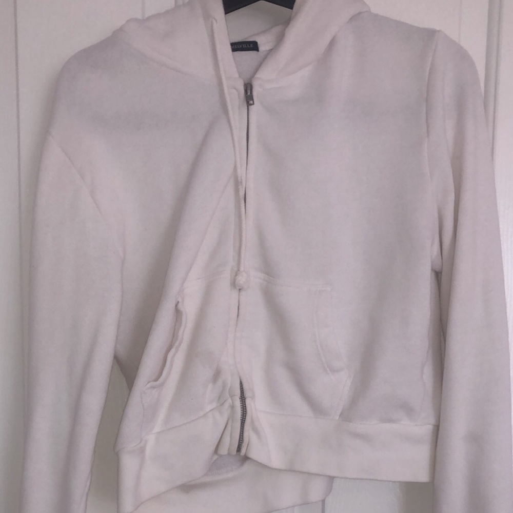 Brandy Melville white crystal hoodie